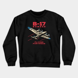 B-17 Bomber WW2 Plane Retro Crewneck Sweatshirt